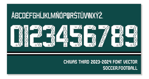 Tipografía Chivas Third Vector 2023-2024 Archivo Ttf, Eps