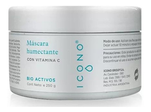 Icono Mascara Humectante Con Vitamina C X 250 G Tipo De Piel Normales A Secas