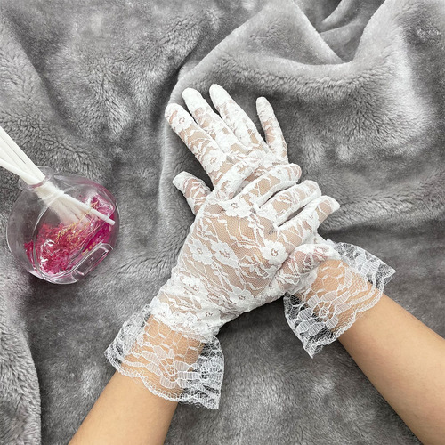 Guantes De Boda De Encaje Sexy, 2 Pares De Accesorios.