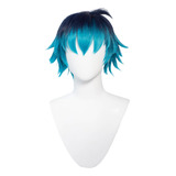 Peluca Corta De Anime Para Hombre, Cosplay, Con Flequillo, A