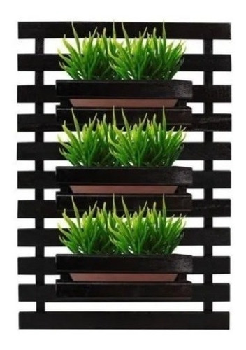 2 Painel Floreira Jardim Vertical 50 X 80 Cm Preto Treliça 