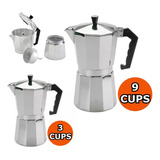 Set X2 Cafeteras Jarra Italianas Aluminio Moka Express 12 Po