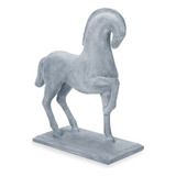 . Escultura Decorativa De Poliresina Caballo Gris Patras