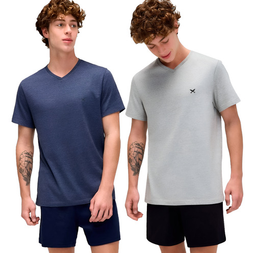 Kit 2 Pijamas Hering Masculino Original Curto Confortável
