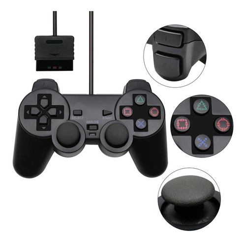 Controle Joystick Analógico Dualshock Playstation 2 Com Fio 