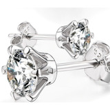 Aros De Diamante Moissanita Engarzados En Plata Rodinada925 