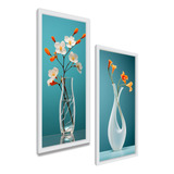 Quadros Decorativos Sala Banheiro Hall Quarto Flores Kit2 Ys