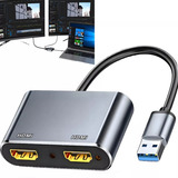 Adaptador Usb Para Adaptador Duplo Hdmi Para Estender Dois M