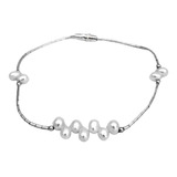 Pulsera Mostacillas Y Perlas Plata Nacional 950 Elegante