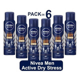 Pack X6 Nivea Desodorante Men Active Dry Stress