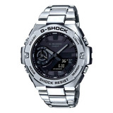 Reloj Casio G-shock Gst-b500d-1a1dr *bluetooth, Correa Solar Resistente, Color Plateado, Color De Bisel Plateado, Color De Fondo Negro