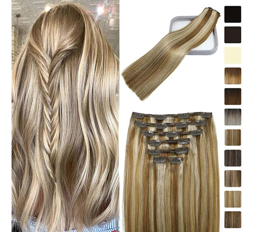 Extensiones Cabello 14in Balayage Ombre Rubio Ceniza A 120gr