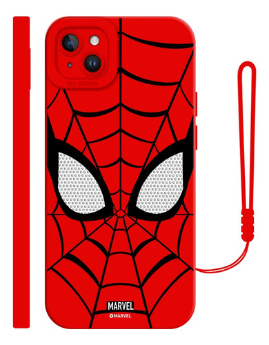 Carcasa Silicona Para iPhone Diseño De Spiderman + Correas