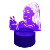 Ariana Grande Lampara Led Ilusión 3d Cantante Decoración