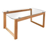 Mesa Ratona Grande Xl 90cm Nórdica Escandinava Madera Vidrio