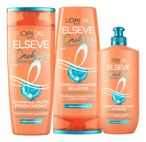 Cachos Longos Dos Sonhos Shampoo Condicionador Creme Pentear