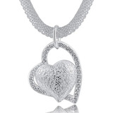 Collar Con Colgante Plata 925 Corazón Mujer Amor Elegante