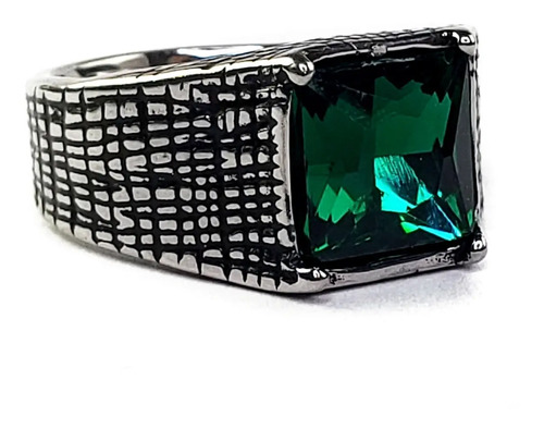 Anillo Estilo Turco Elegante De Lujo Verde Acero Inoxidableg