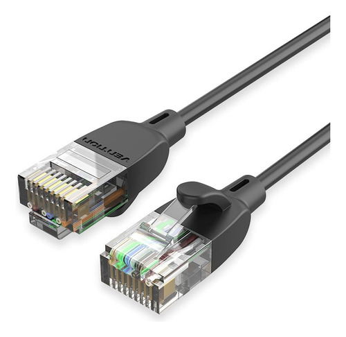 Cable De Red Vention Cat6a Certificado - 2 Metros Portatil Ultra Fino Y Liviano  - Premium Patch Cord Slim - Utp Rj45 Ethernet 10gbps - 500 Mhz - Cobre - Pc - Notebook - Servidores - Ibibh