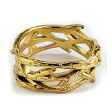 Anillo Corona De Espinas Dorado Acero Inoxidable Unisex