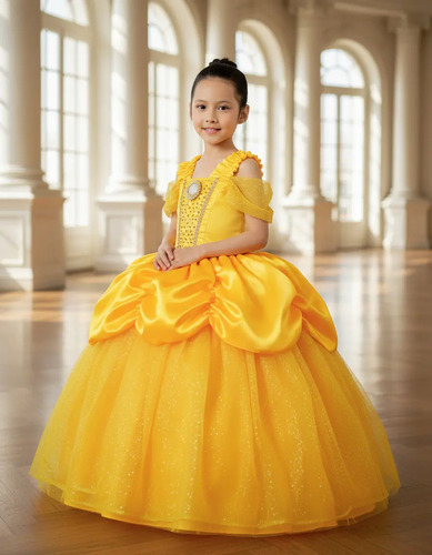Vestido De La Princesa   Bella  Amarillo | Envío gratis