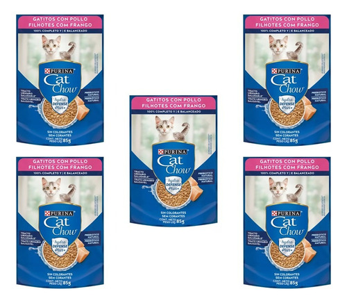 Alimento Humedo Catchow Pouch Gatitos Pollo - Pack X 5 Unid