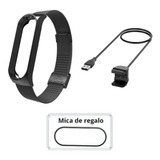 Correa Acero Milanes Xiaomi Mi Band 4 + Mica + Cargador