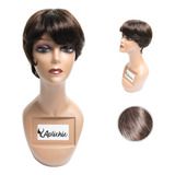 Peruca Wig Curta Estilo Pixie Cabelo 100% Humano