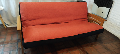 Futon Sillon Cama Paraiso 3 Cuerpos Color Terracota