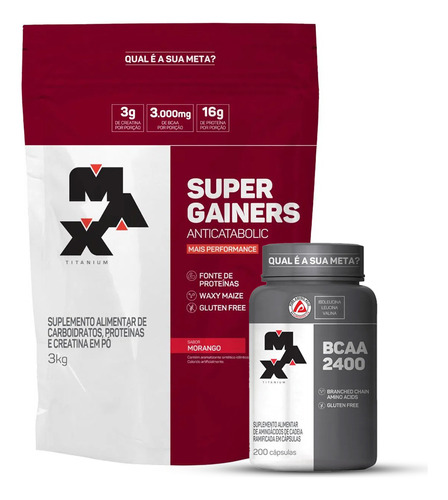 Combo Super Garnies 3kg  E Bcaa 200 Cápsulas - Max Titanium