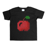 Remera Negra Adultos Pixel R136