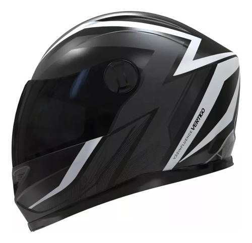 Casco Integral Moto Vertigo V32 Influence Negro/blanco Mate