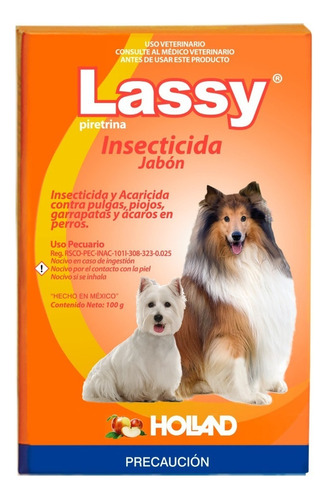 Holland Jabón Lassy Insecticida 100 Gr Antipulgas Garrapatas