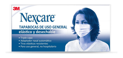 Tapabocas Nexcare Elastico Desechable X 50und