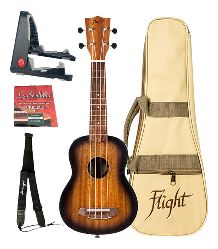 Ukulele Soprano Flight Nus380 Amber Con Funda