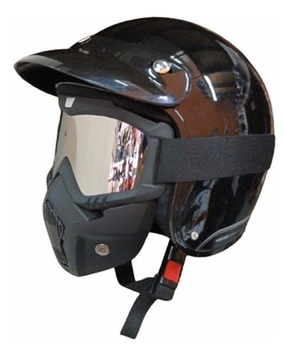 Casco Vertigo Basic Abierto Con Antiparras Y Mascara