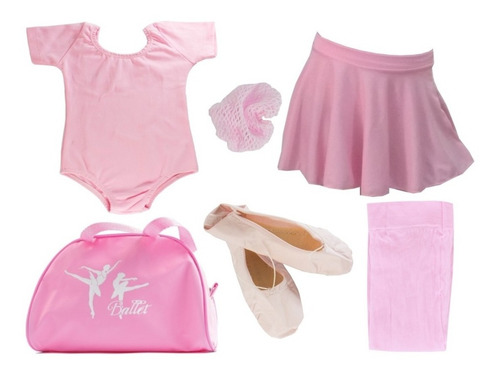 Roupa De Ballet Com Bolsa Rosa