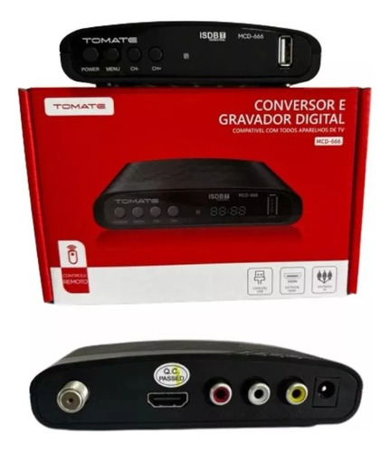 Conversor Digital E Gravador Hdmi Full Hd Tomate Mcd-666