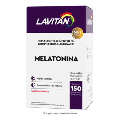 Lavitan Melatonina 150 Comprimidos Mastigáveis Morango | MercadoLivre