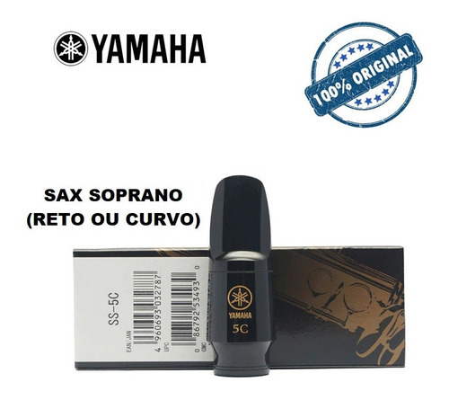 Boquilha Yamaha 5c Para Sax Soprano Reto Ou Curvo - Original