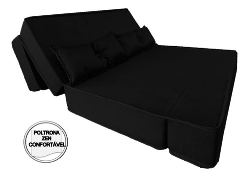 Puff Cama Casal D33 - Puff Ou Colchao Ou Sofa Cor Preto