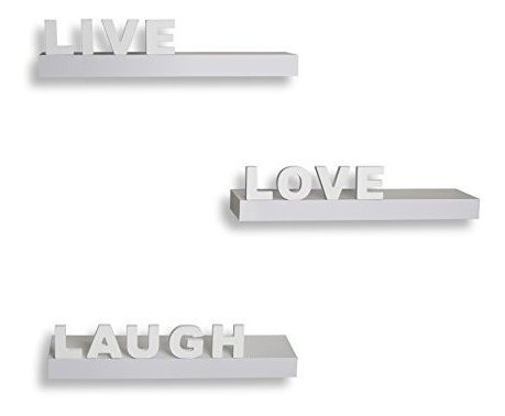 Estantes De Pared Blancos Decorativos Live Love Laugh De Dan