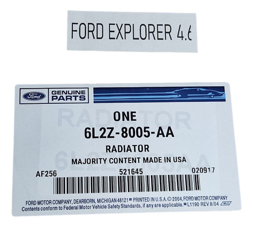 Radiador Agua Ford Explorer 4.6 Foto 4