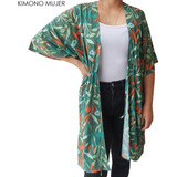 Kimono Ajustable Hojas Verdes