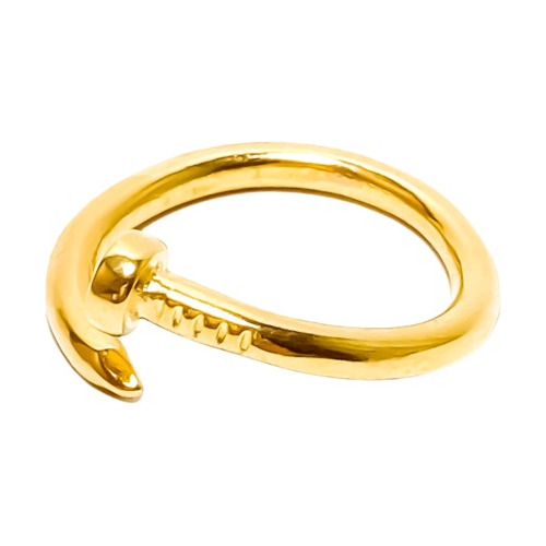 Anel Feminino Delicado Prego Parafuso, Banhado Em Ouro 18k