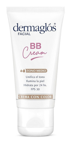 Dermaglos Bb Cream Facial Con Color Tono Medio Fps30 50 G