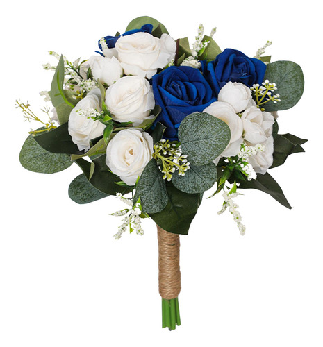 Ramo De Boda, Ramo De Novia, Flor Decorativa De Seda, Azul