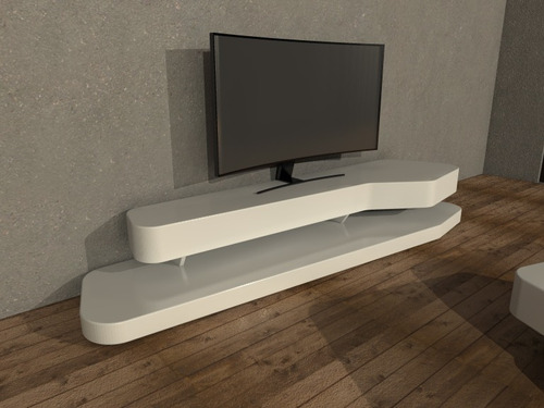 Mueble Tv Modular Laqueado Minimalista Moderno Scape Vii