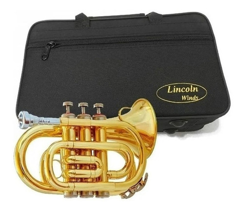 Trompeta Pocket Bb Dorada Lincoln Lwtr1406 C/estuche Oferta