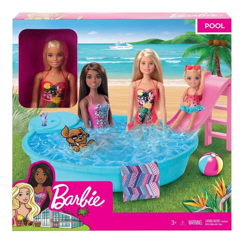 Muñeca Barbie Con Piscina Glam Ghl91 Mattel